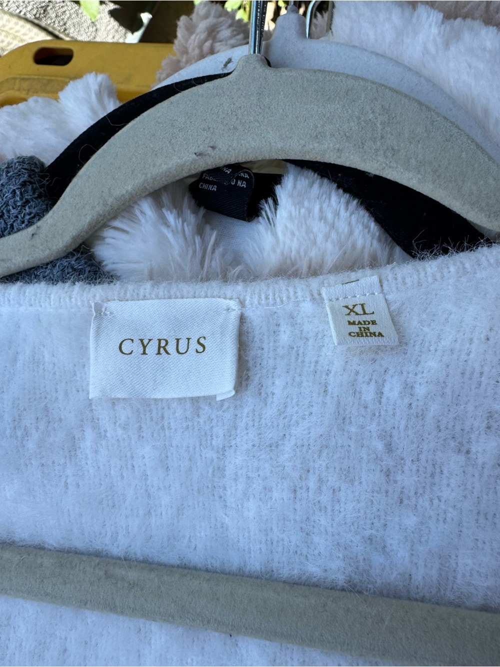 Cyrus Soft Cream Button-Up V-Neck Cardigan - Picture 4 of 4